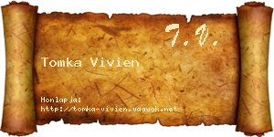 Tomka Vivien névjegykártya
